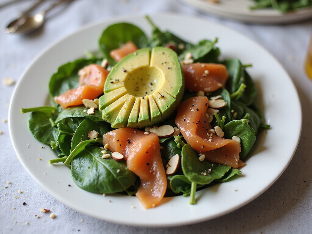 Ensalada Keto de Aguacate y Salmón Ahumado