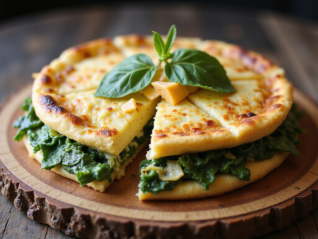 Tortilla de Espinacas y Queso Keto