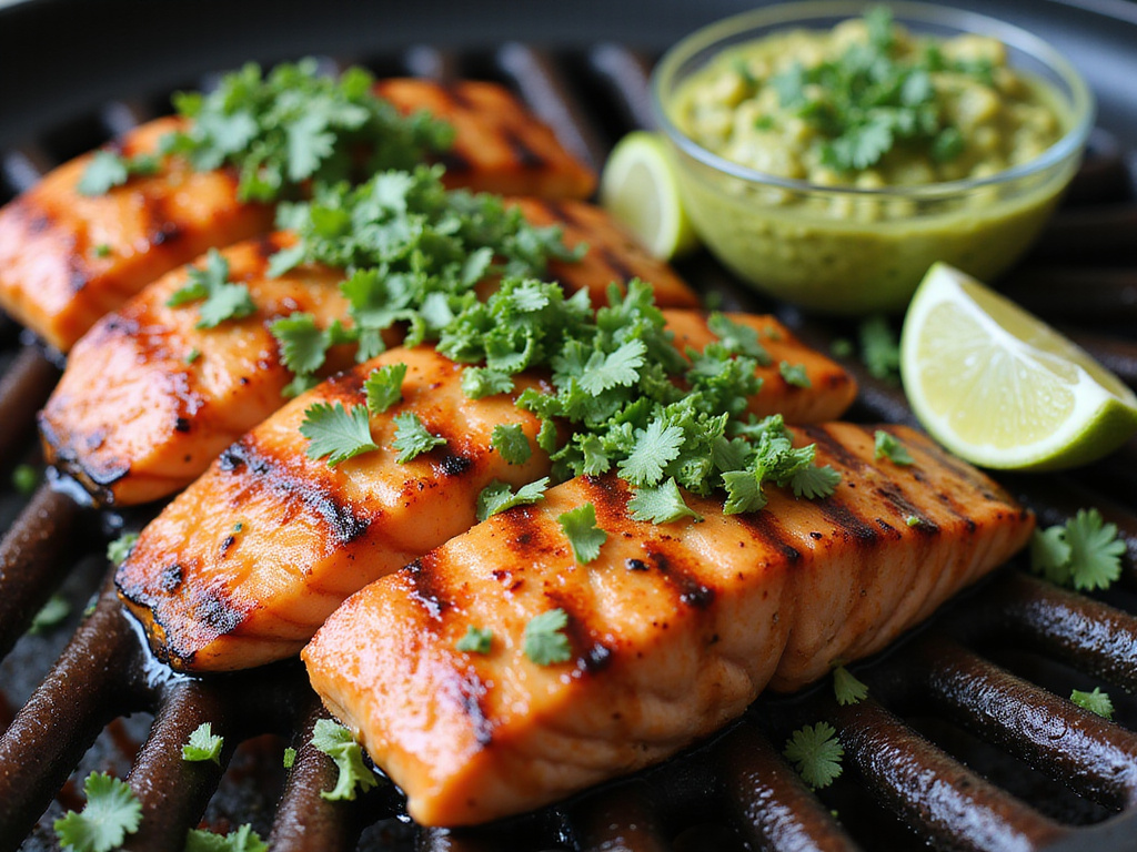 Salmón a la Parrilla con Salsa de Aguacate Keto