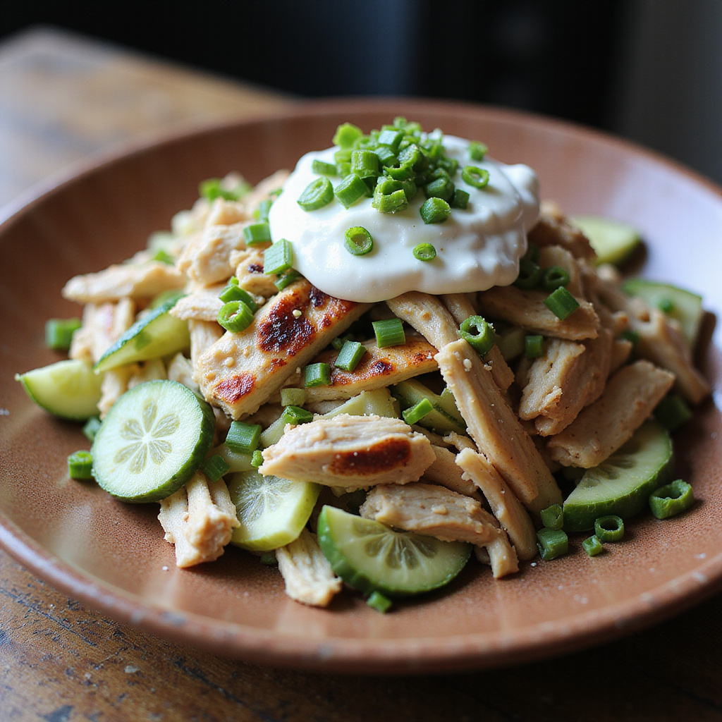 Ensalada de Pollo con Apio y Pepino Keto