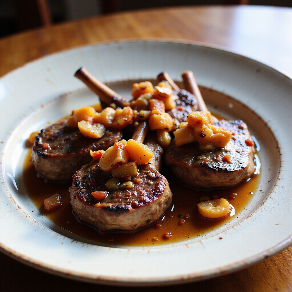 Tournedos de Cordero con Salsa de Frutas y Almendras Keto