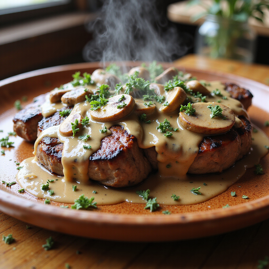 Tournedos de Ternera con Salsa de Champiñones y Setas Mixtas Keto