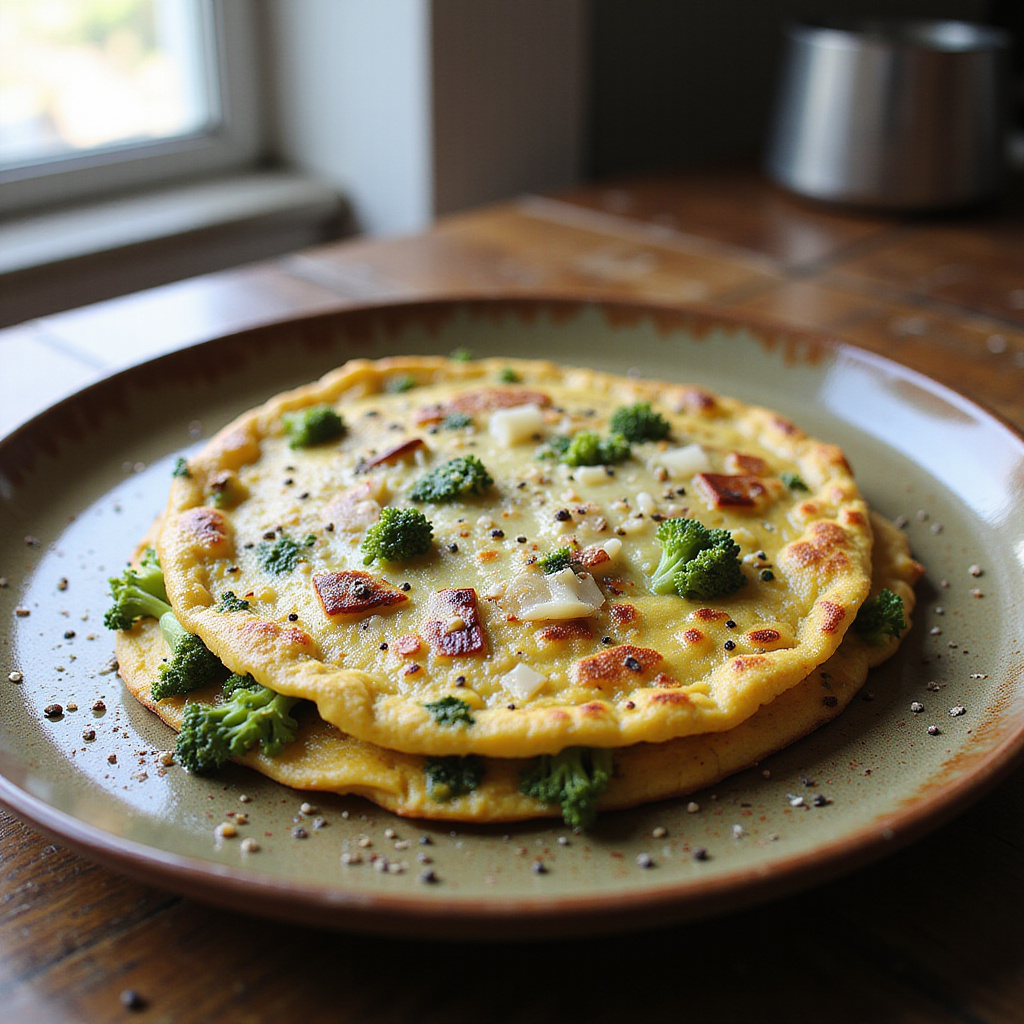 Tortilla de Brócoli y Coliflor con Queso Keto