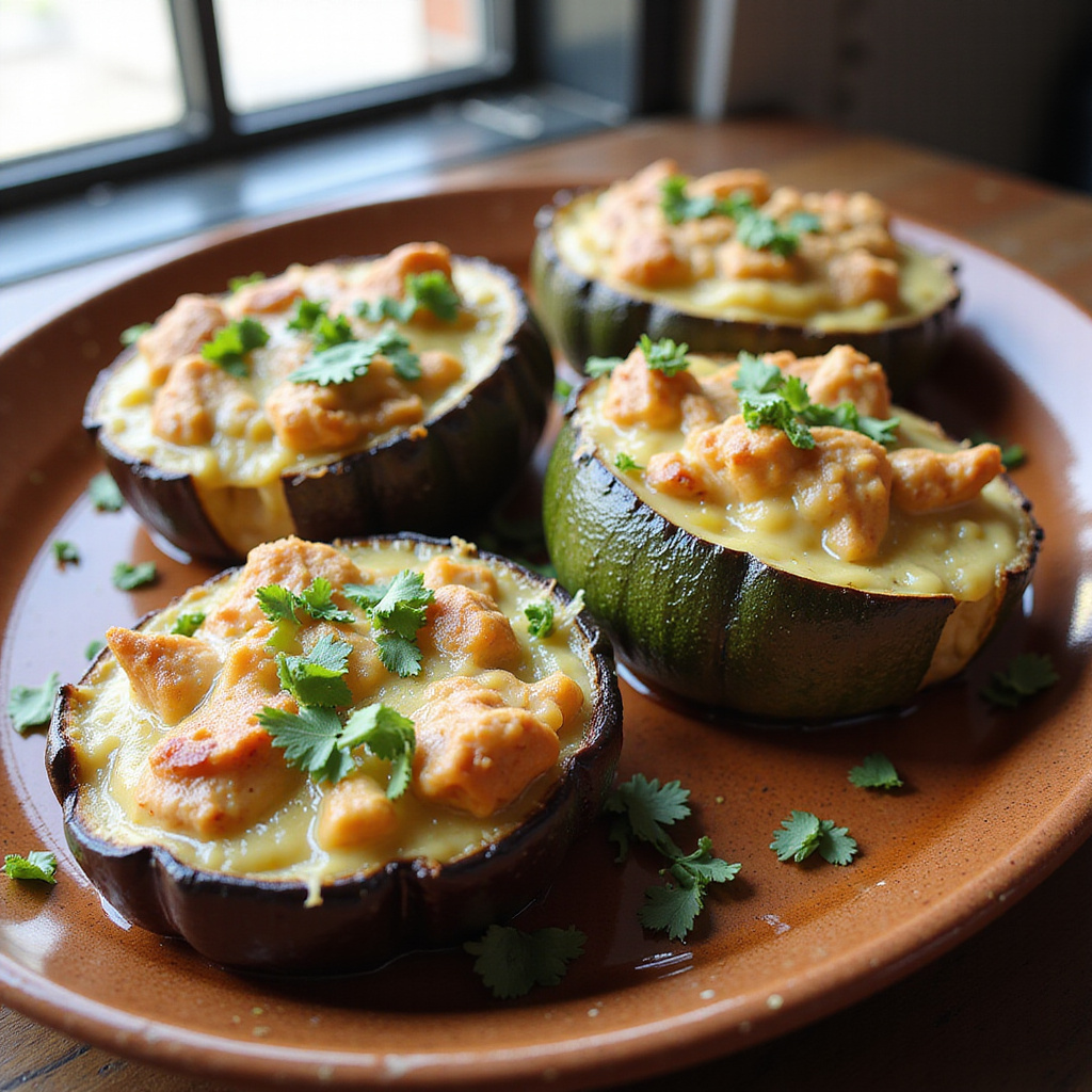Berenjena y Calabacín Rellenos de Queso y Pollo Keto