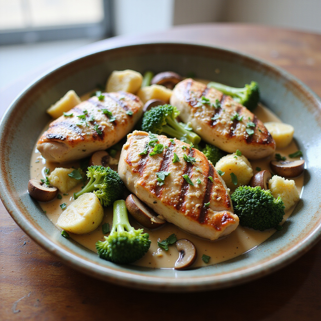 Pollo Cremoso con Verduras de Temporada Keto