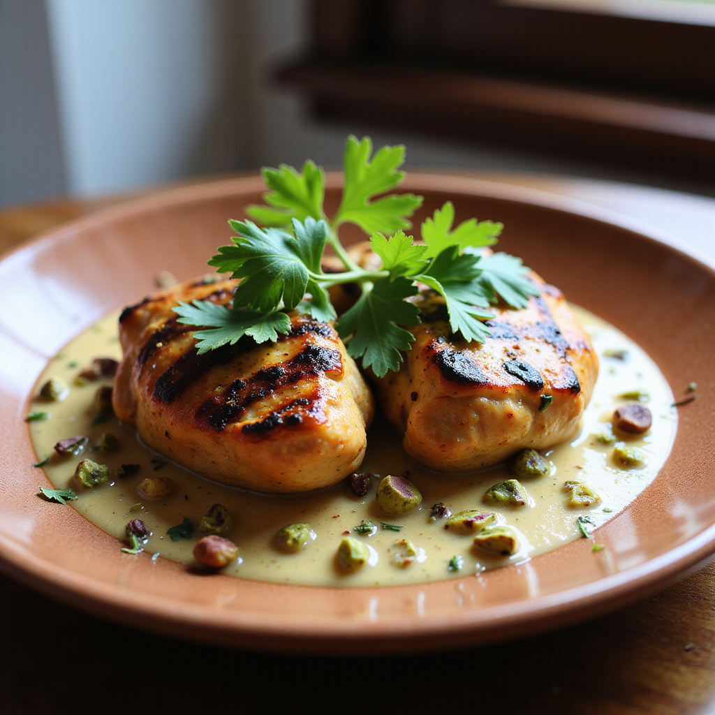Pollo Cremoso con Salsa de Coco y Pistachos Keto