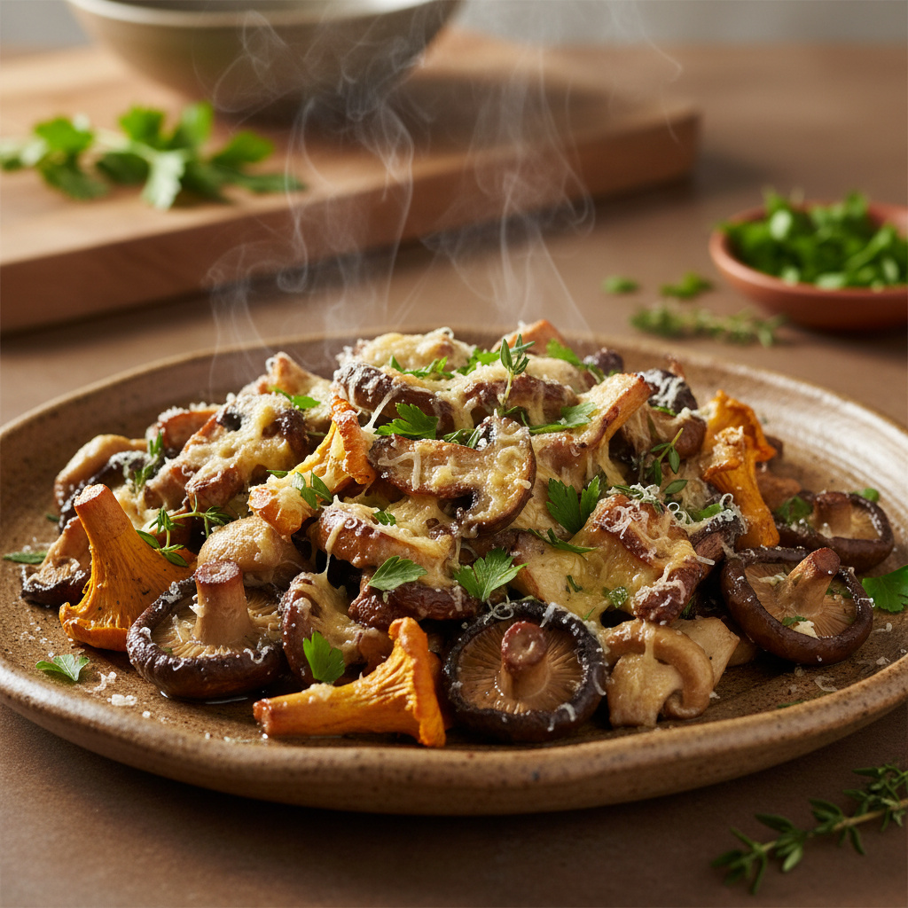 Setas Mixtas al Horno con Queso y Hierbas Keto