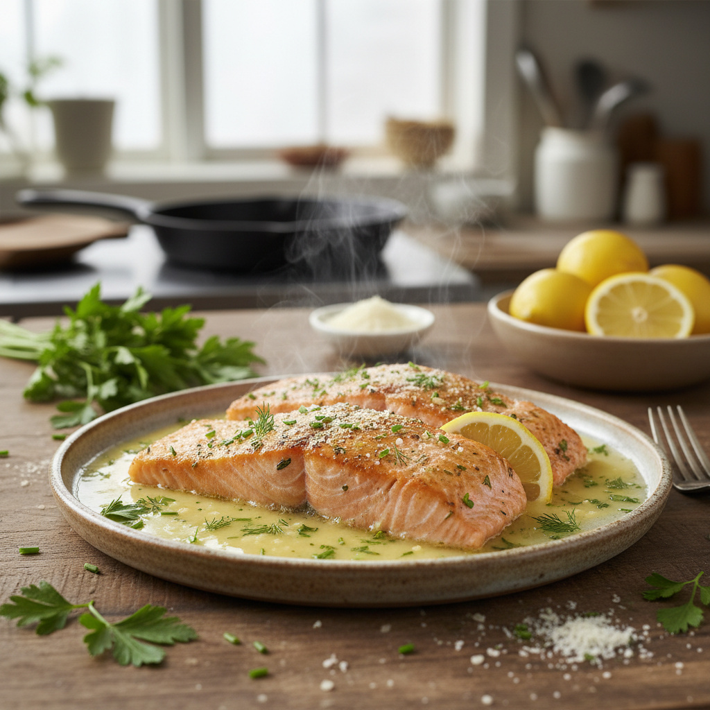 Salmón al Horno con Salsa de Limón y Hierbas Keto