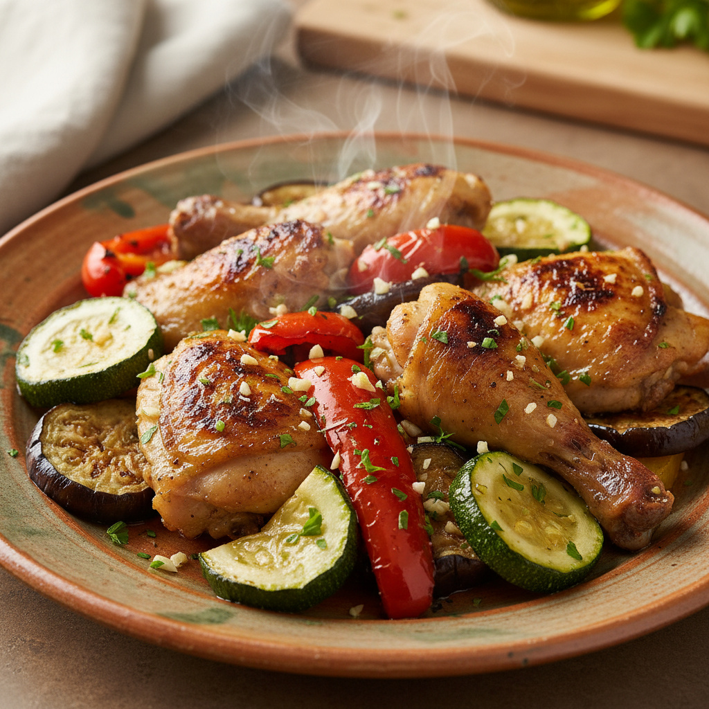 Verduras de Temporada Asadas con Pollo Keto