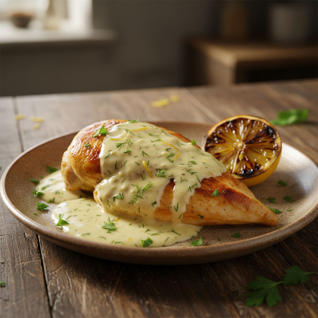 Pollo Cremoso con Salsa de Limón y Hierbas Keto
