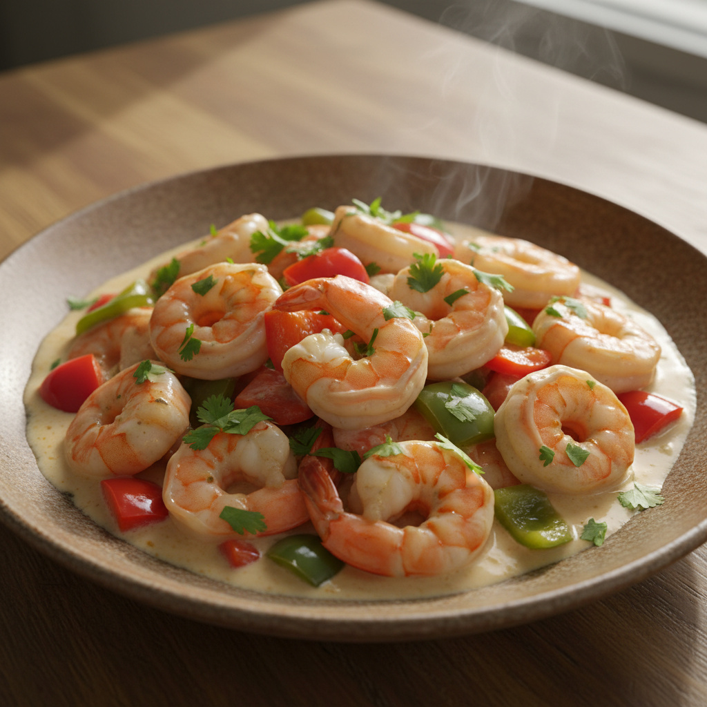 Camarones al Coco con Pimientos Keto