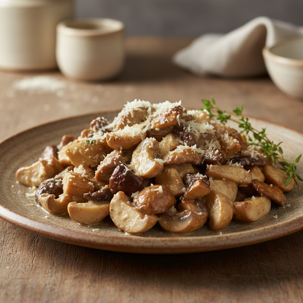 Setas Mixtas y Champiñones Salteados con Crema de Coco Keto
