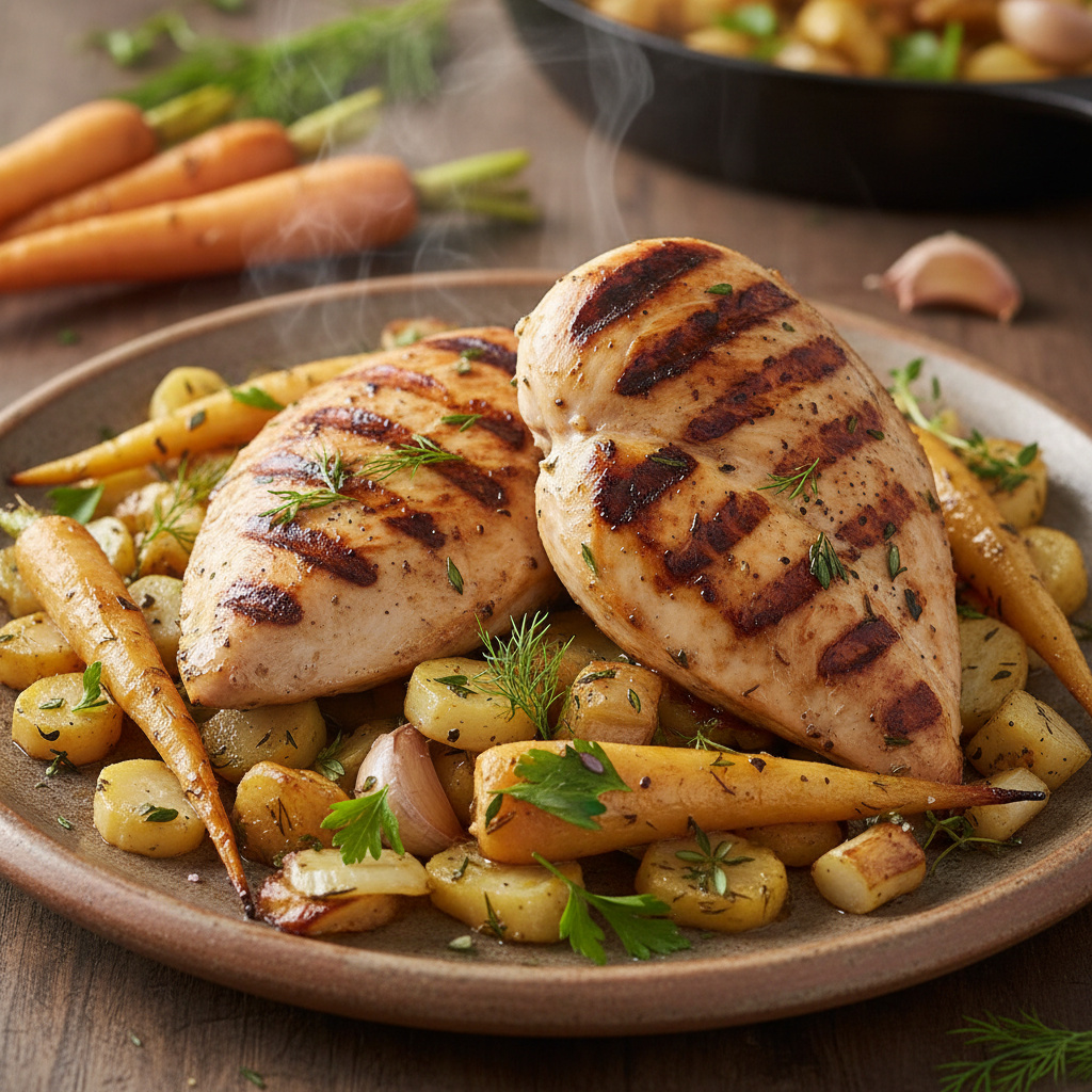 Tournedos de Pollo con Hinojo y Chirivía Keto