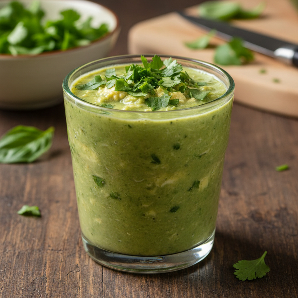 Batido de Aguacate y Huevo con Hierbas Frescas Keto