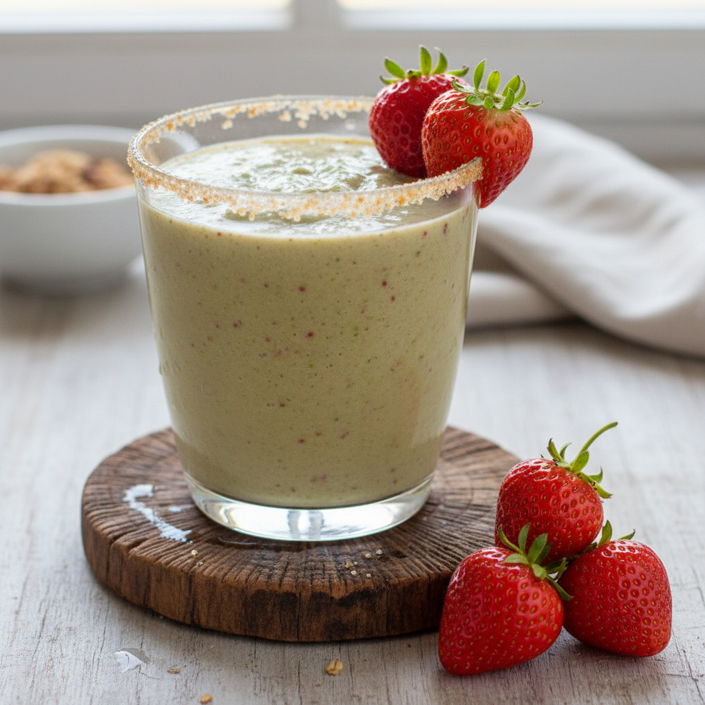 Batido de Aguacate y Fresas con Proteínas Keto