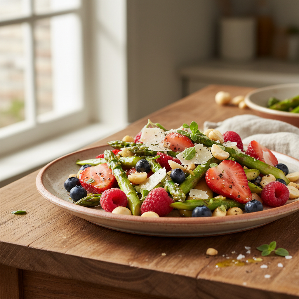 Ensalada de Frutas con Espárragos Frescos Keto