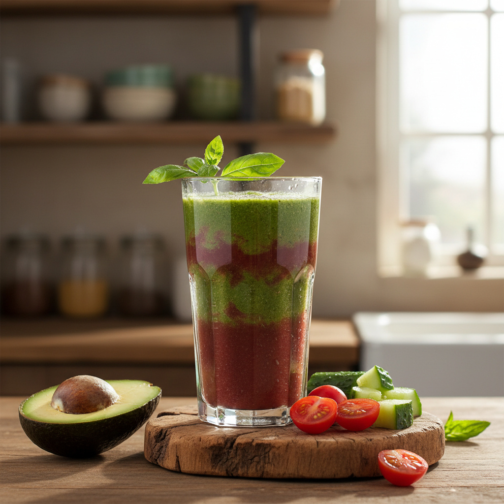Batido de Tomate Cherry y Albahaca Keto