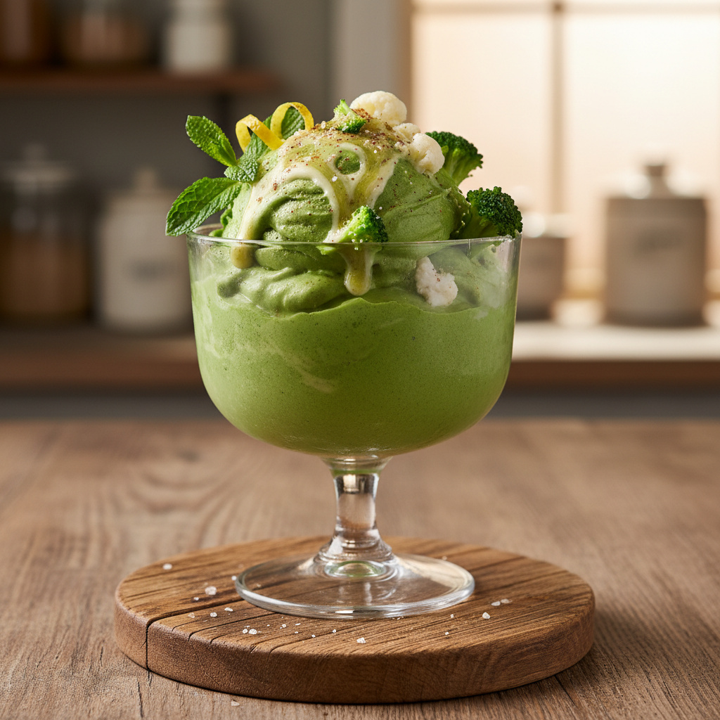 Helado Verde de Brócoli y Coliflor Keto