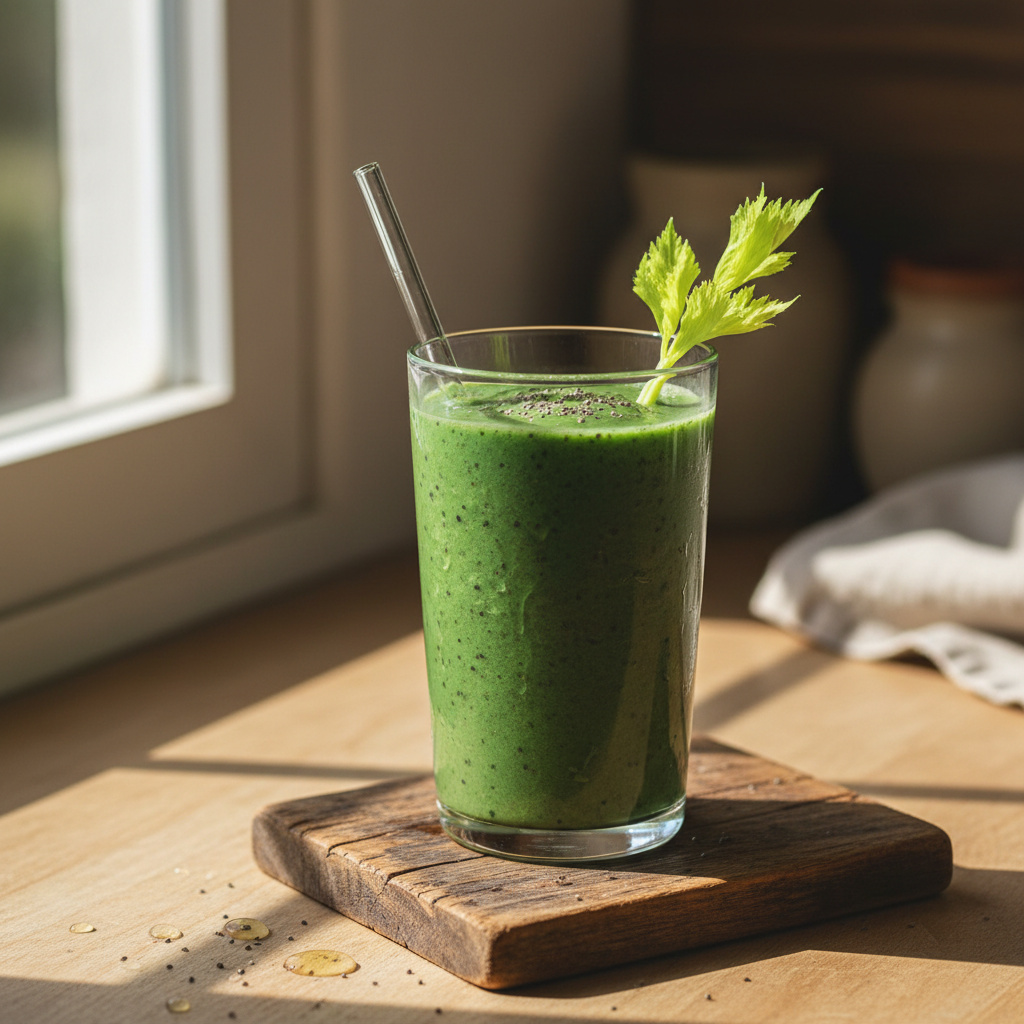 Smoothie Verde Keto de Apio y Pepino