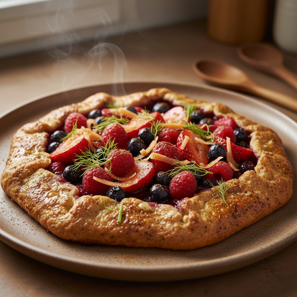 Tarta de Frutas con Hinojo y Chirivía Keto