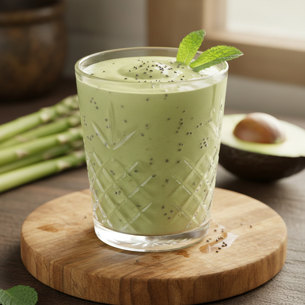 Batido Verde de Espárragos y Aguacate con Coco Keto