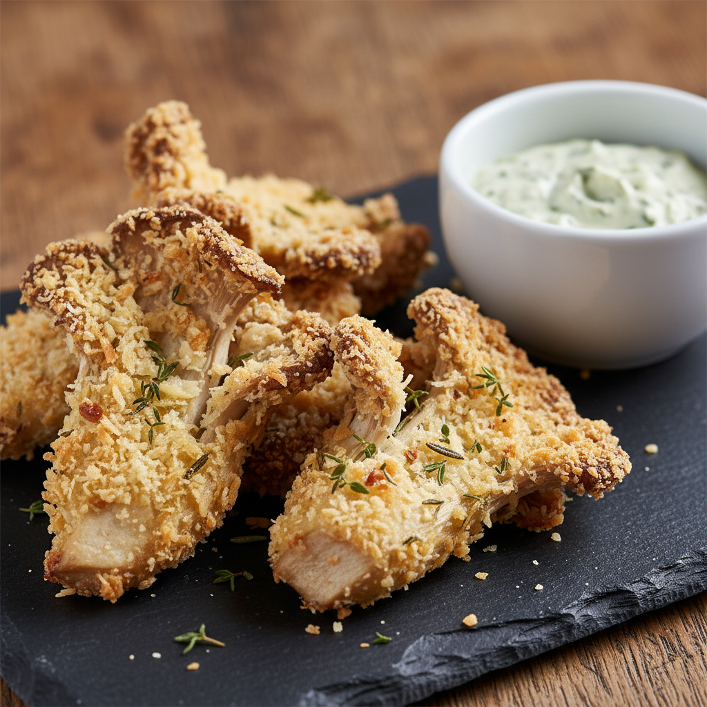 Crujientes de Champiñones y Setas con Hierbas