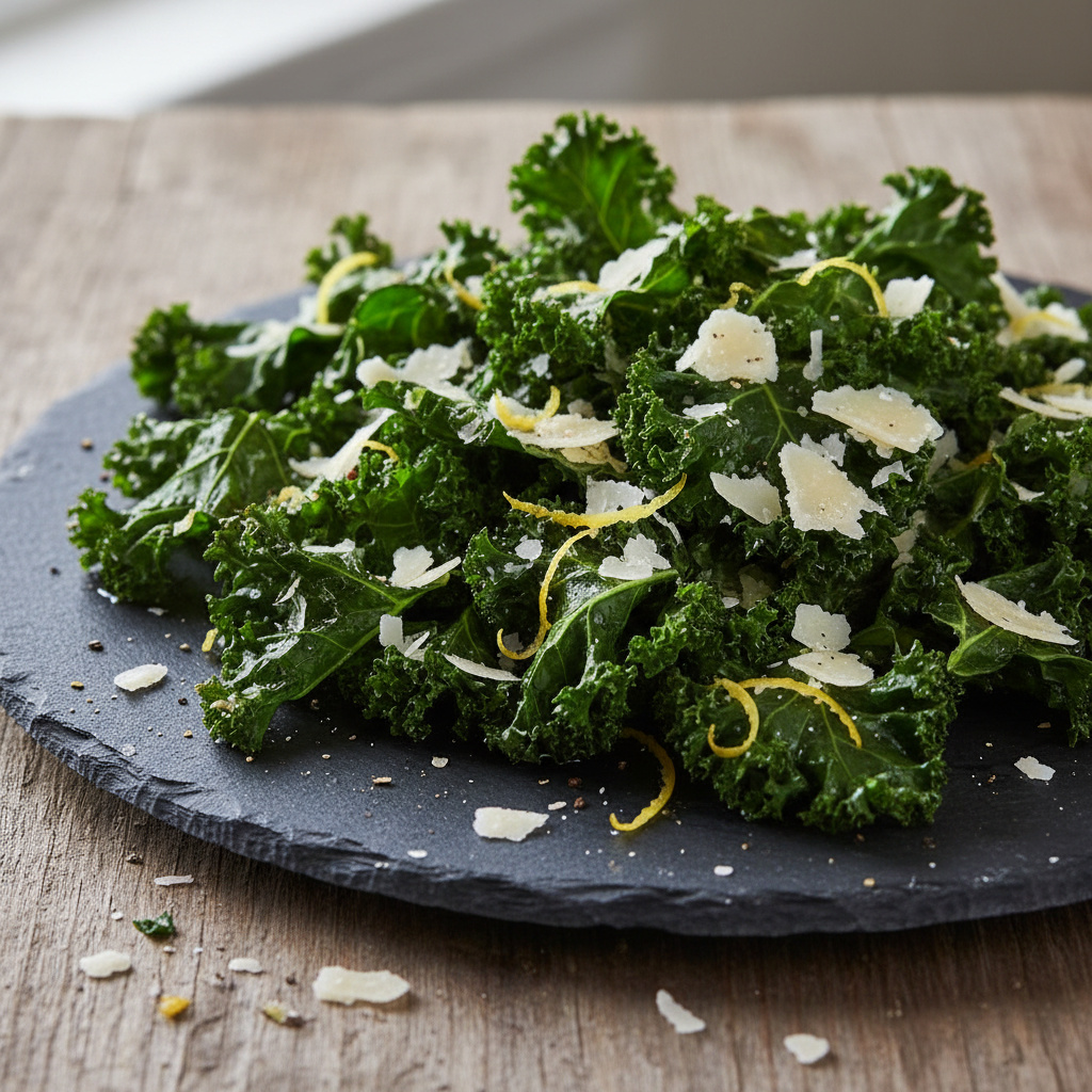 Chips de Kale Parmesano y Limón Keto