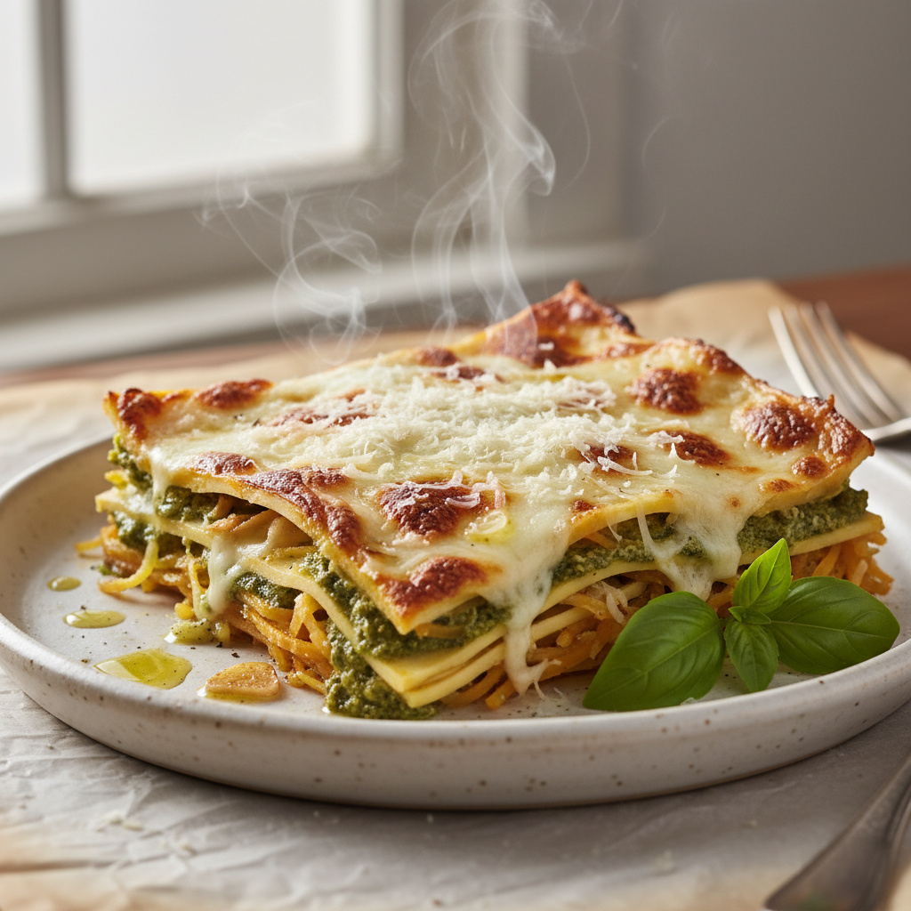 Lasaña de Calabaza Espagueti al Pesto Keto