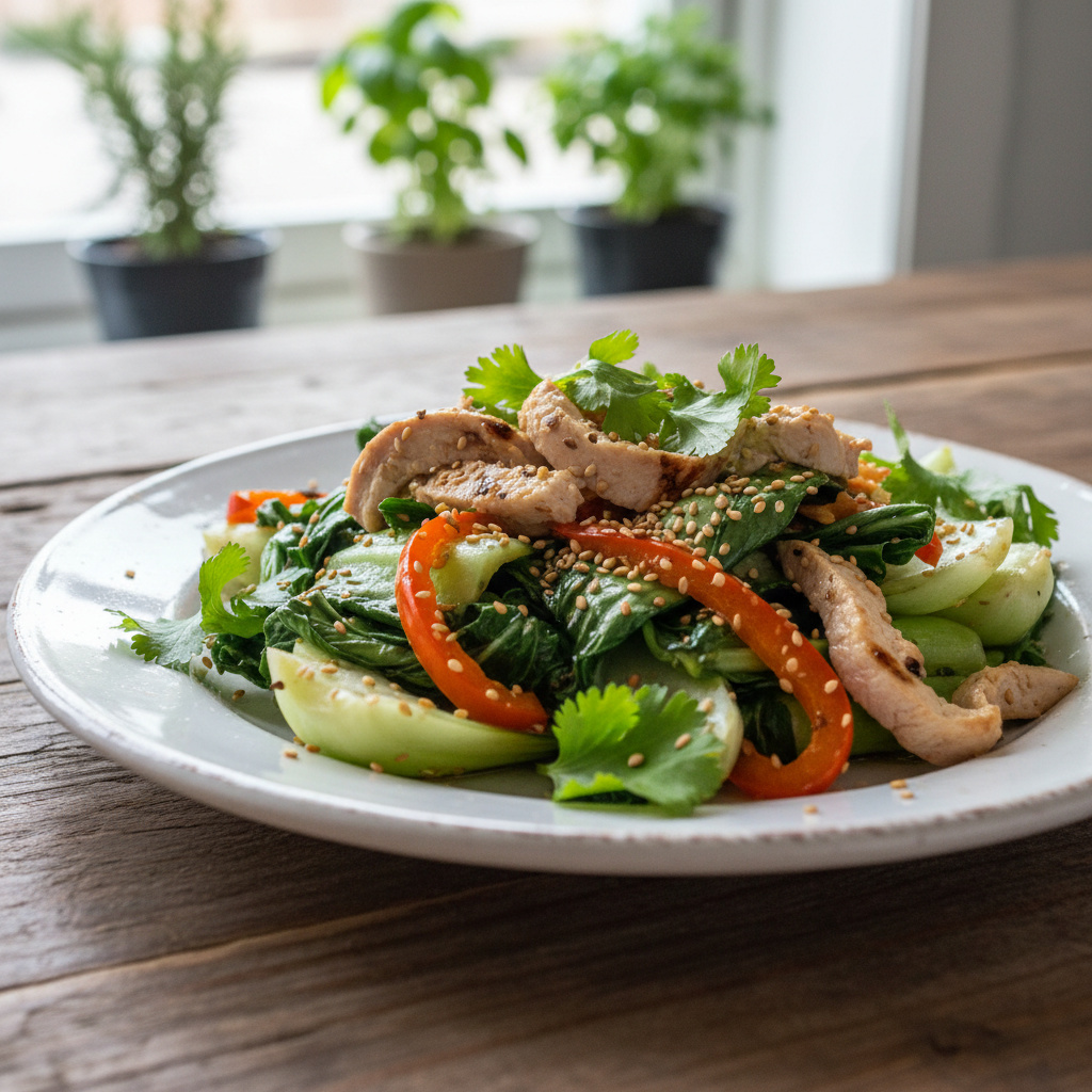 Salteado de Bok Choy con Pavo Keto