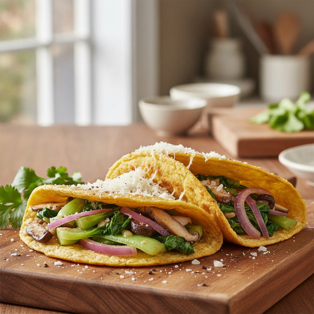Tortillas con Bok Choy Asiático Keto