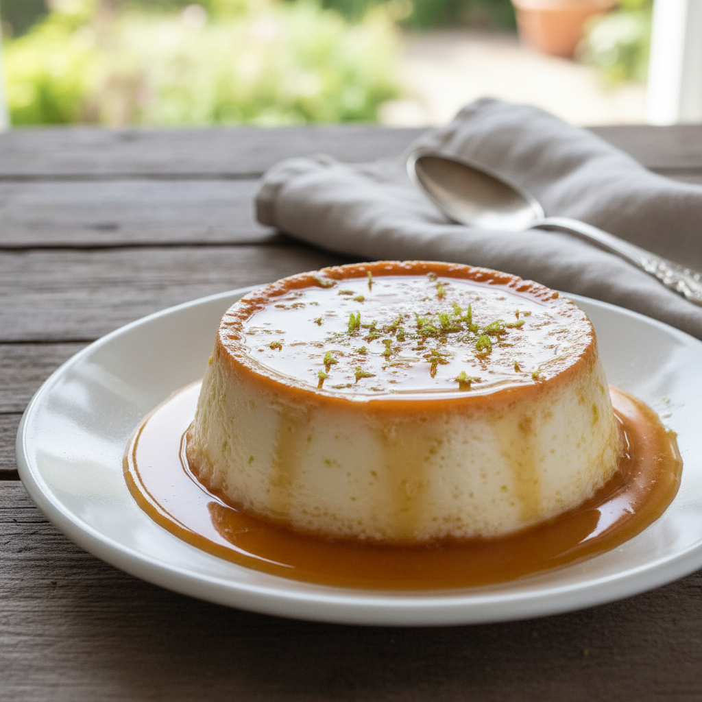 Flan de Coco y Vainilla con Caramelo de Mantequilla