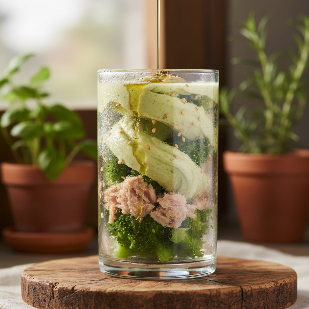 Bowl de Atún y Brócoli con Crema de Aguacate