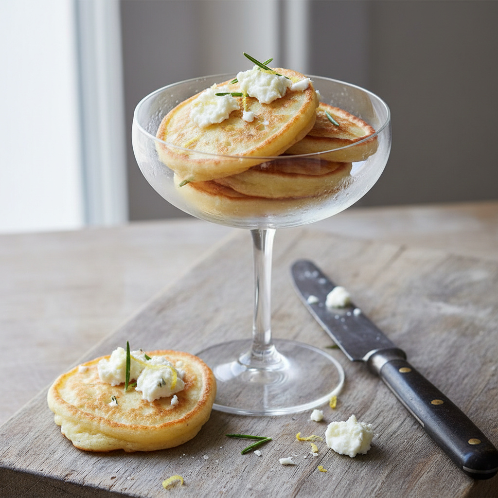 Pancakes de Queso de Cabra y Romero