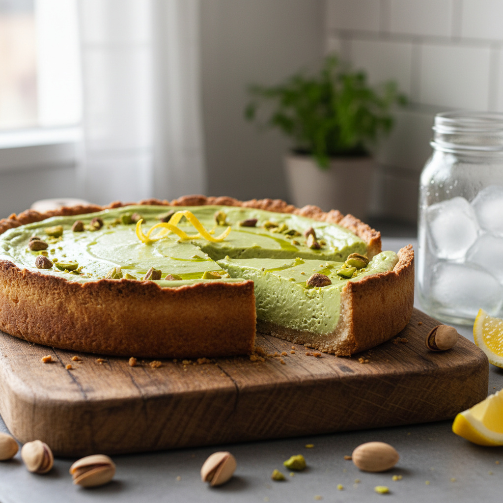 Tarta Cremosa de Pistacho y Limón Keto