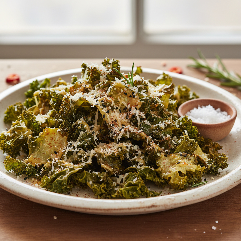 Chips de Kale al Parmesano y Sésamo Keto