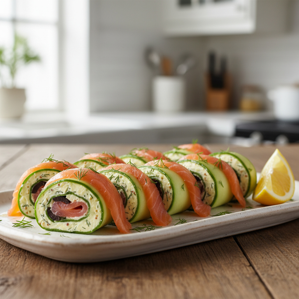 Rollitos de Pepino y Salmón Ahumado