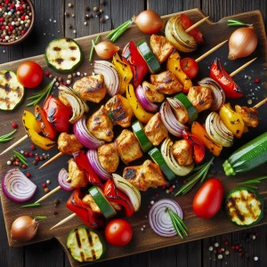 Brochetas de pollo y verduras keto, jugosas y saludables