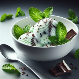 Helado de menta keto, cremoso y sin azúcar