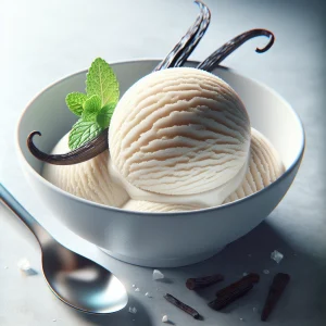 Helado de vainilla keto, cremoso y sin azúcar