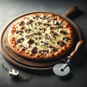 Pizza de champiñones keto, crujiente y deliciosa