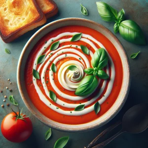 Sopa de tomate y albahaca keto, fresca y reconfortante