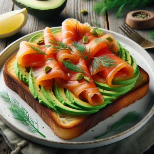 Tostadas de salmón keto con aguacate fresco