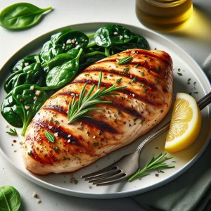 Pollo al romero con espinacas keto, jugoso y saludable