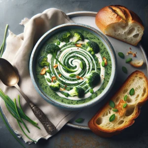 Sopa de espinacas y brócoli keto, cremosa y saludable