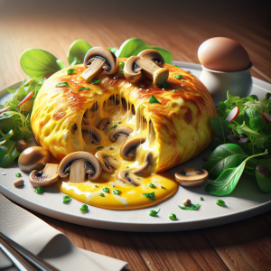 Tortilla de champiñones y queso keto, esponjosa y deliciosa