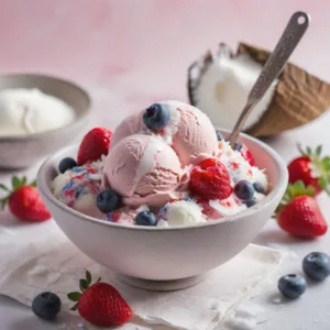 Helado de Frutas Rojas y Coco Keto