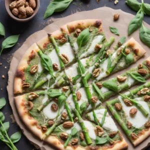 Pizza de Espárragos y Nuez Keto