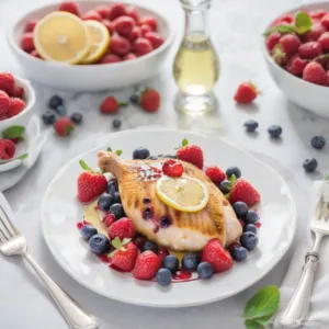 Pollo con Limón y Frutas Rojas Keto