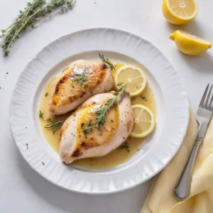 Pollo con Salsa de Limón y Tomillo Keto