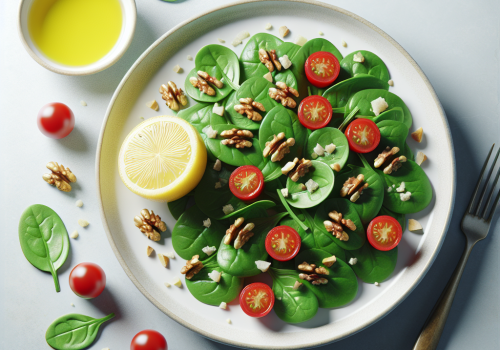 Ensalada de espinacas y nuez keto, fresca y deliciosa